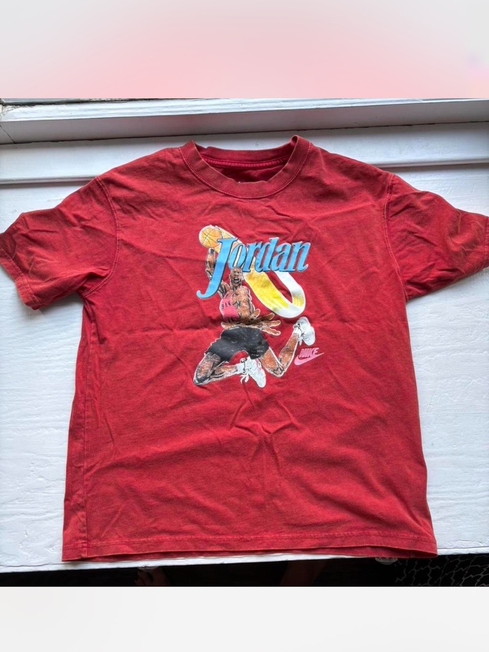 Nike Air Jordan Red Michael Jordan Flight Dunk Graphic Tee S